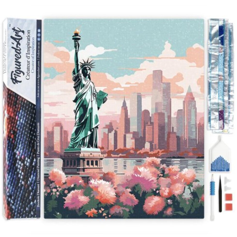 Diamantové malování - ROZKVETLÝ NEW YORK 40 x 50 cm bez rámu