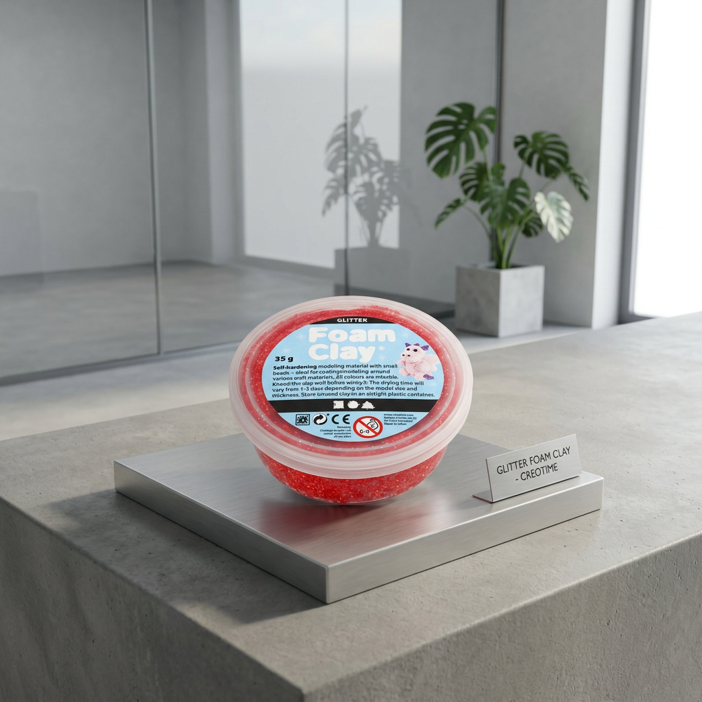Samotvrdnoucí modelovací pěnová kuličková hmota Foam Clay 35g ČERVENÁ TŘPYTIVÁ
