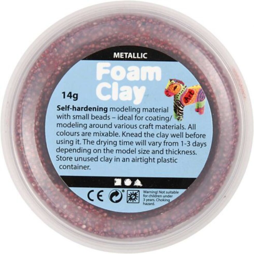 Samotvrdnoucí modelovací pěnová kuličková hmota Foam Clay SADA 6 METALICKÝCH SYTÝCH BAREV