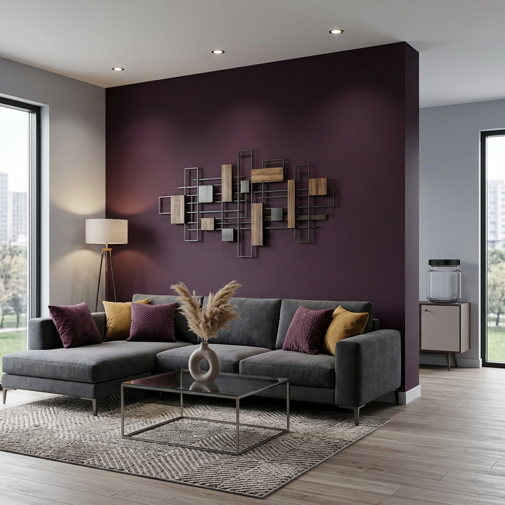 Barva na zeď WALL DECOR 1000 ml ŠVESTKOVÁ