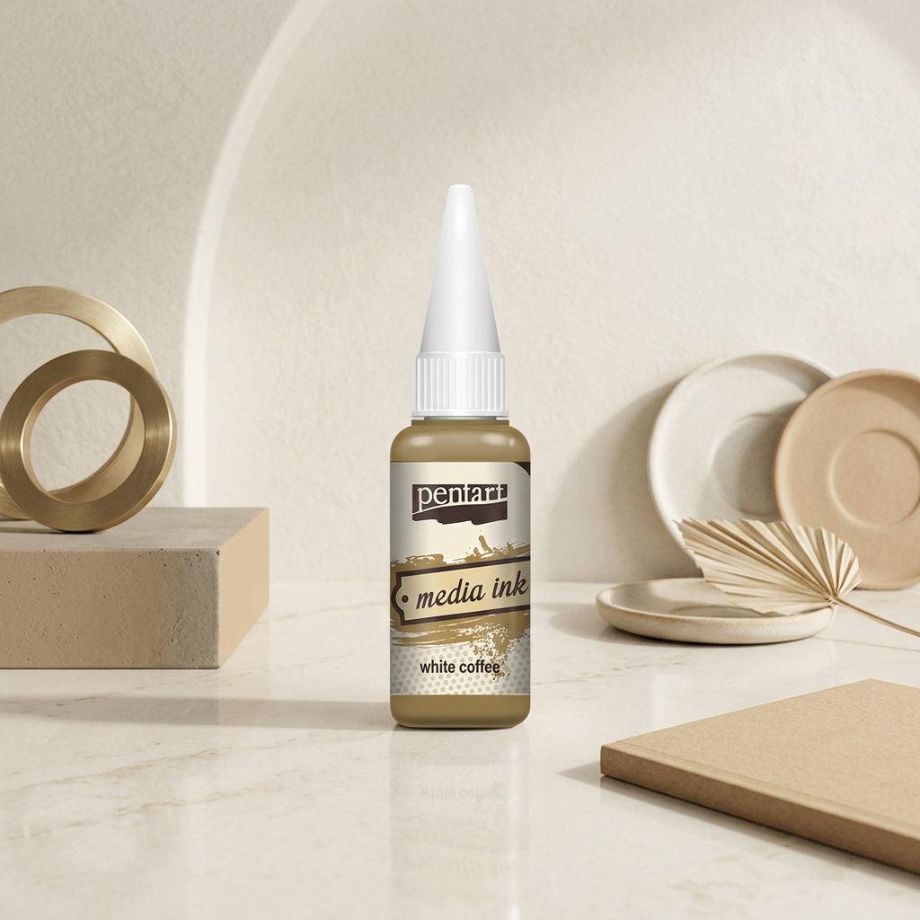 Alkoholový inkoust MEDIA INK PENTART 20 ml BÍLÁ KÁVA