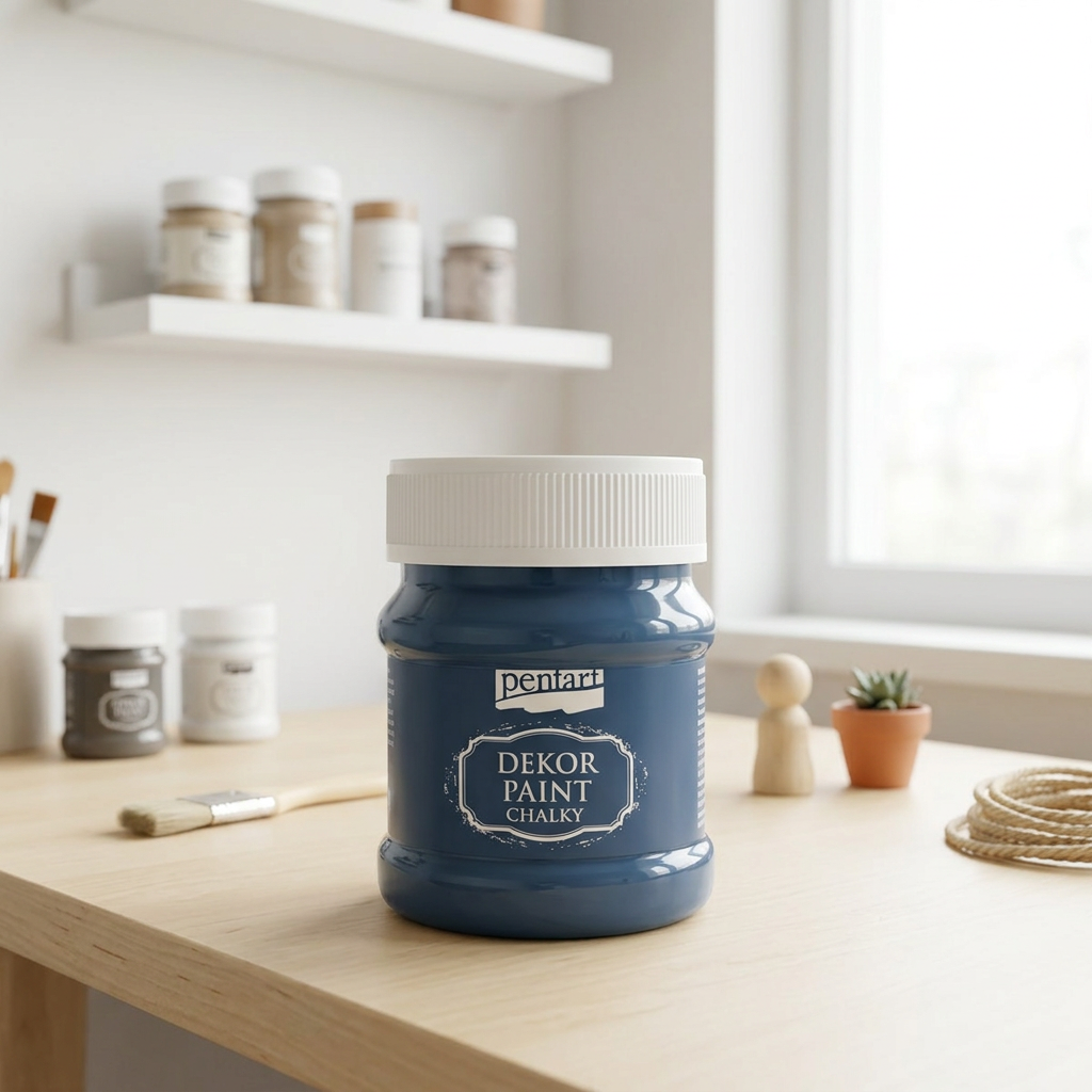 Křídová a dekorační barva PENTART 230 ml OCELOVÁ MODRÁ