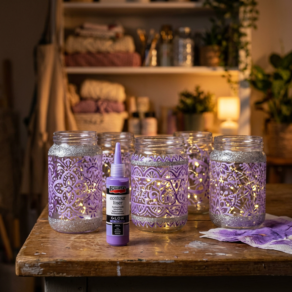 Konturovací liner svítící ve tmě PENTART 20 ml FIALOVÁ