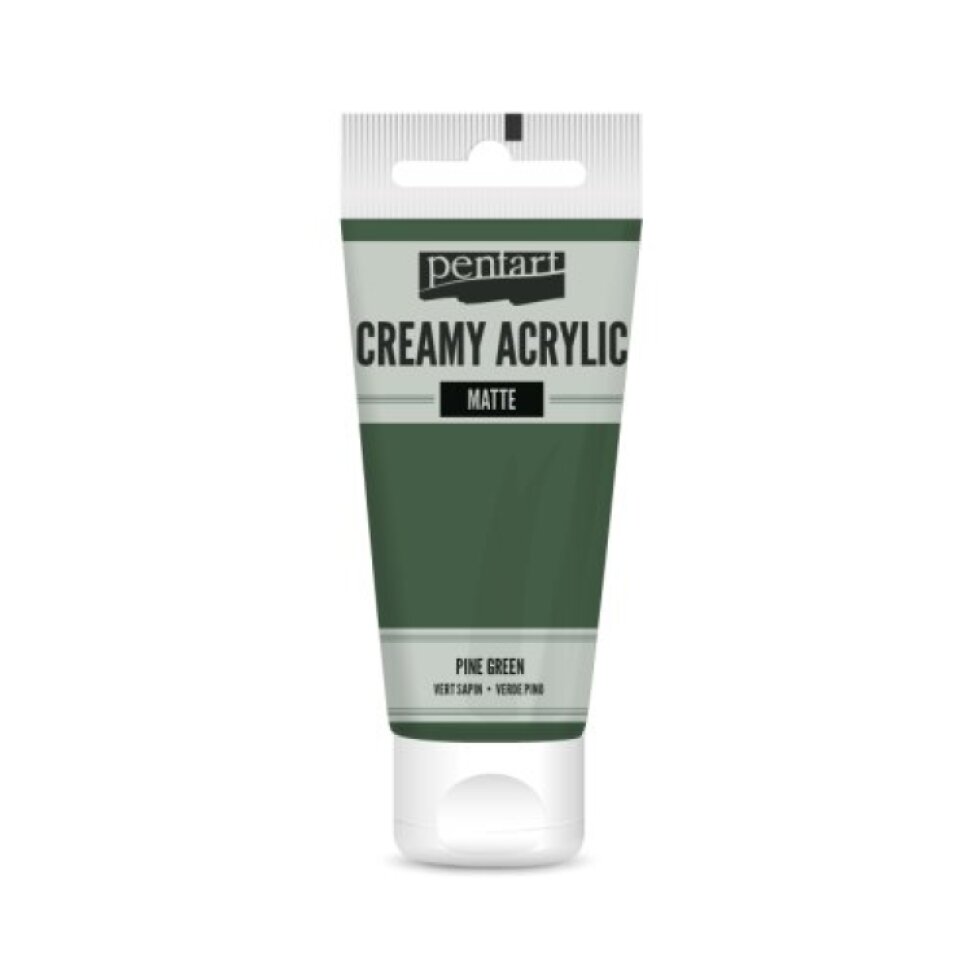 Krémová akrylová barva matná PENTART 60 ml BOROVICOVÁ ZELENÁ