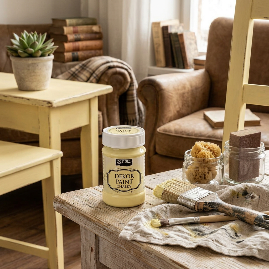Křídová a dekorační barva PENTART 100 ml ŽLUTÁ