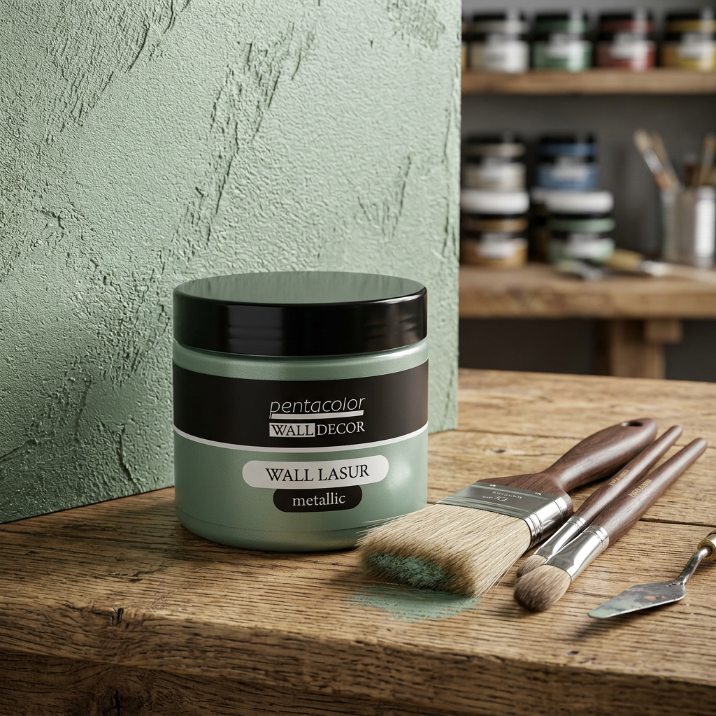 Lazurovací barva na zeď metallic WALL DECOR 150 ml ZELENÁ-STŘÍBRNÁ