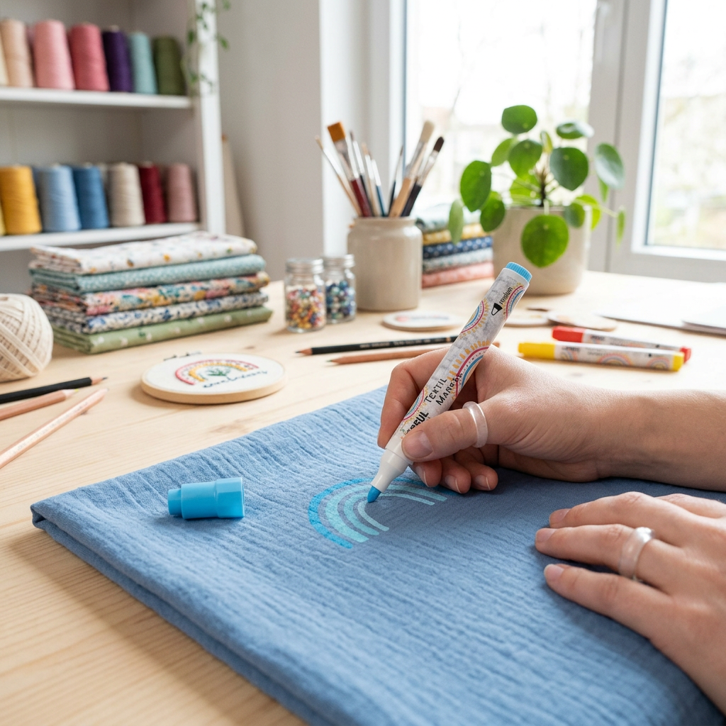 Fix na textil JAVANA KREUL medium SVĚTLÁ MODRÁ