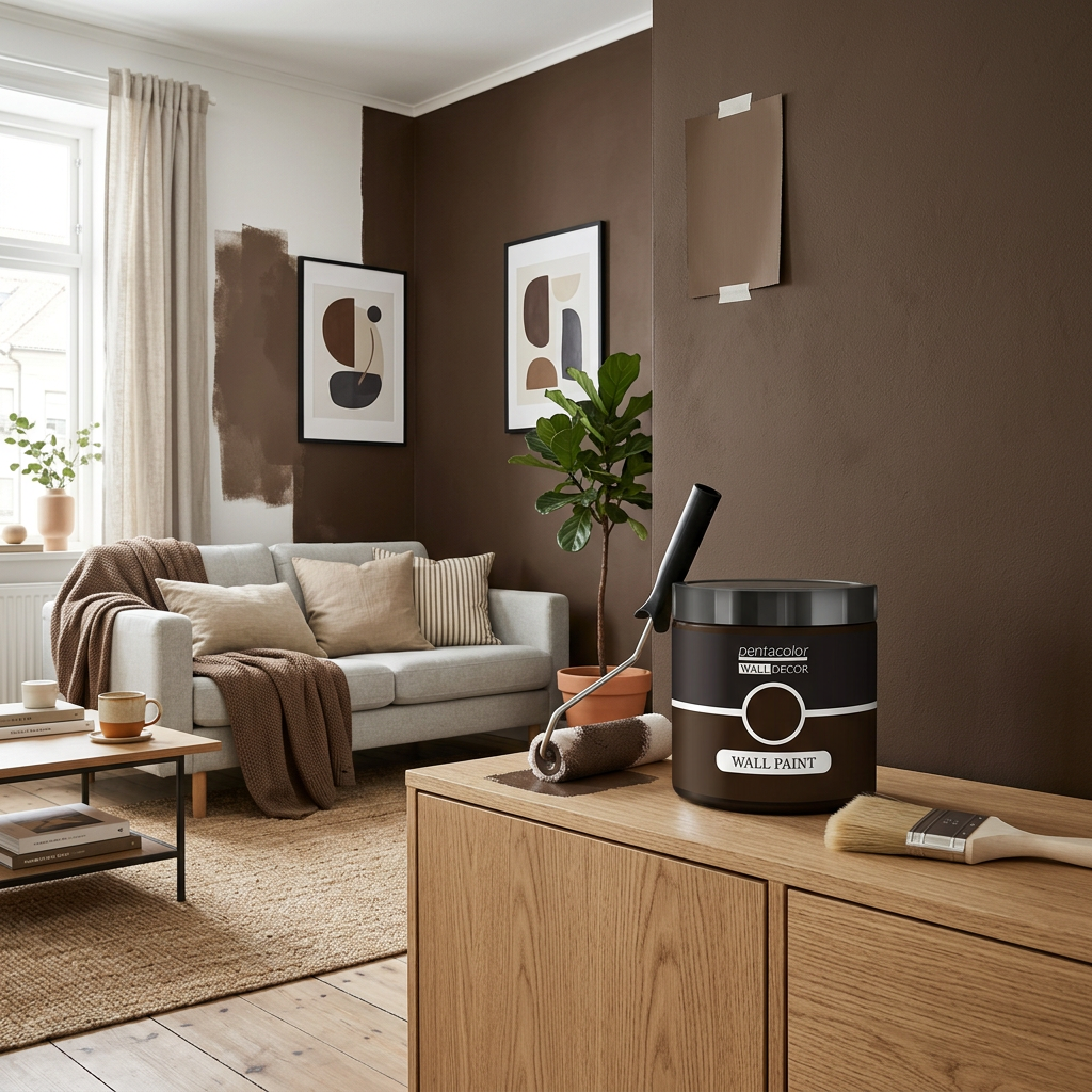 Barva na zeď WALL DECOR 500 ml LANÝŽOVÁ HNĚDÁ