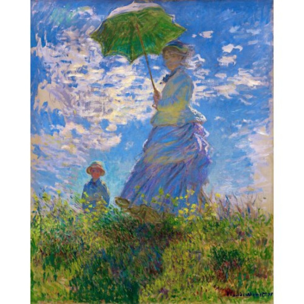 Malování podle čísel - ŽENA SE SLUNEČNÍKEM, Claude Monet bez rámu 40 x 50 cm
