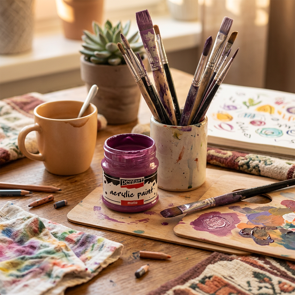 Akrylová barva matná PENTART 50 ml TMAVÁ PURPUROVÁ