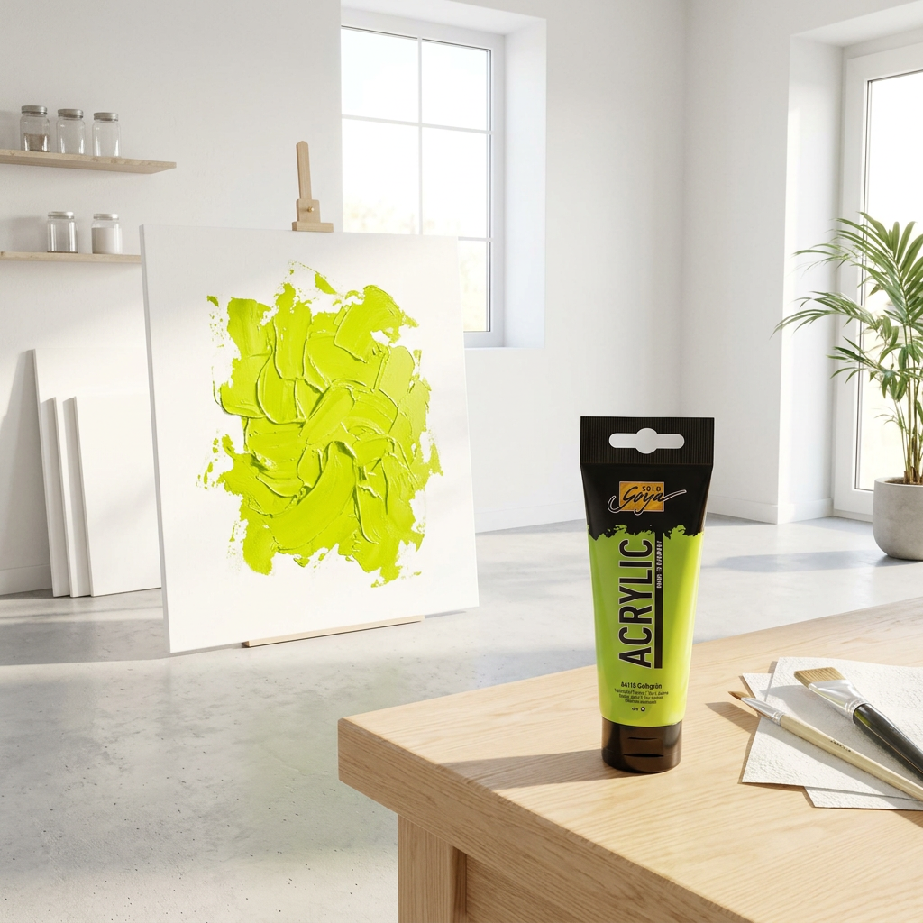 Akrylová barva SOLO GOYA 100 ml ŽLUTOZELENÁ
