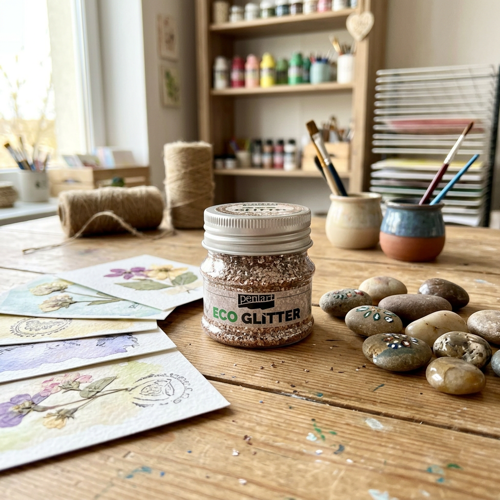 Eko Glitter PENTART 15 g HRUBÁ RŮŽOVO ZLATÁ
