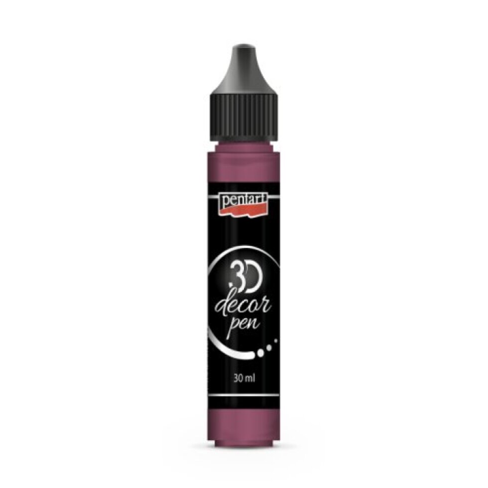 3D Decor pen transparentní PENTART 30 ml RUBÍNOVÁ ČERVENÁ