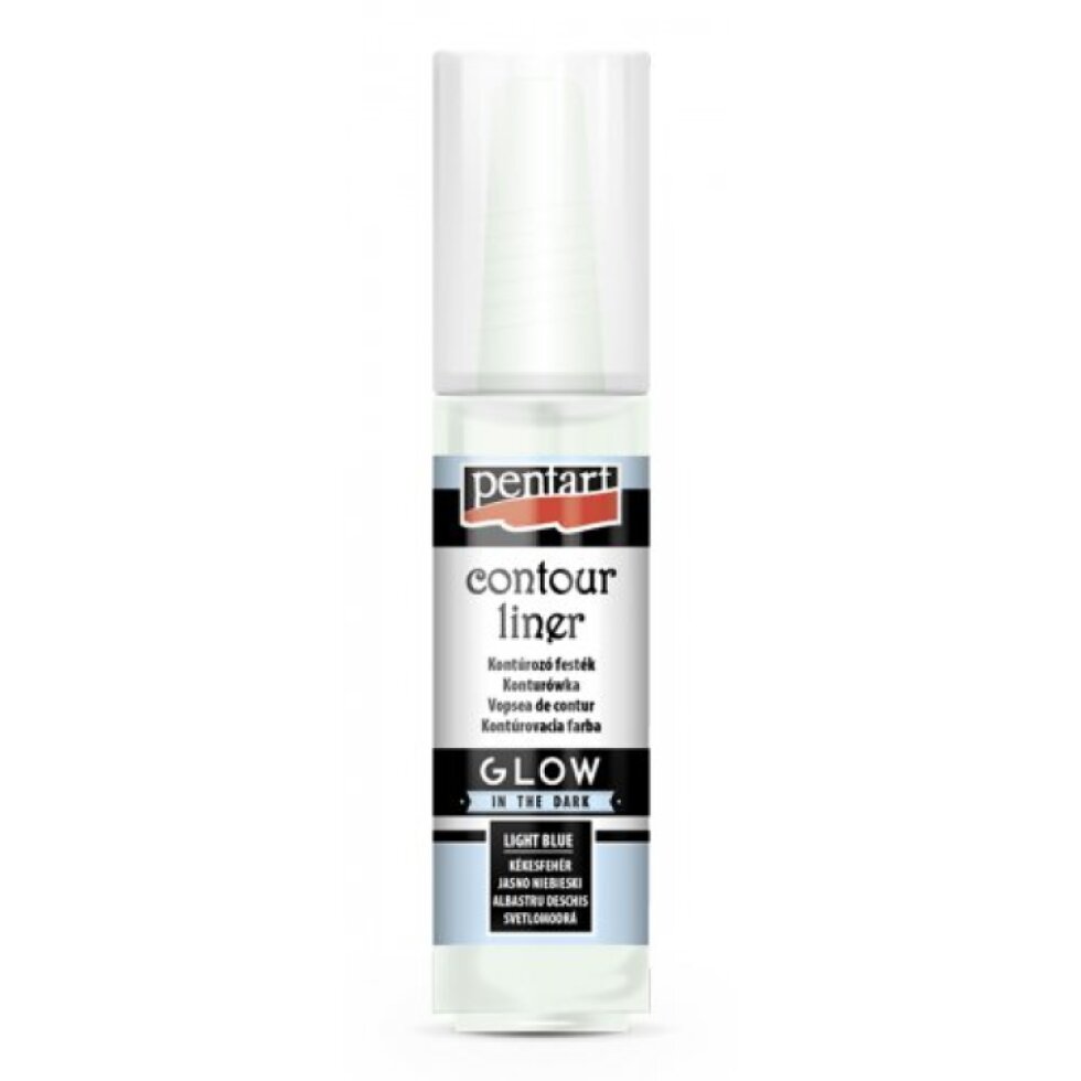 Konturovací liner svítící ve tmě PENTART 20 ml SVĚTLÁ MODRÁ