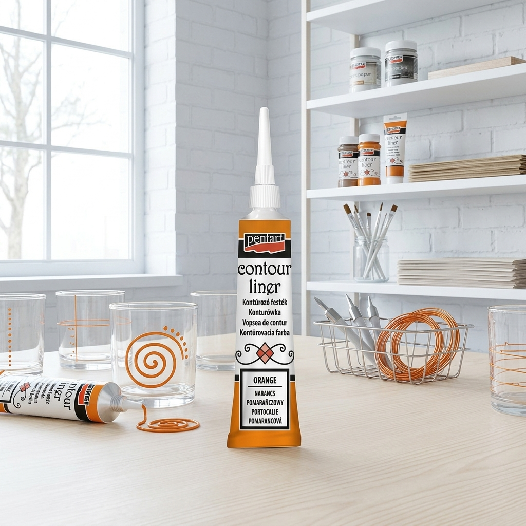 Konturovací liner univerzální PENTART 20 ml ORANŽOVÁ