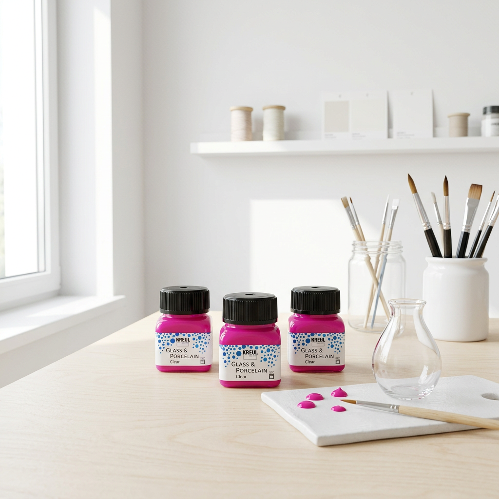 Barva na sklo a porcelán KREUL clear 20 ml RŮŽOVÁ
