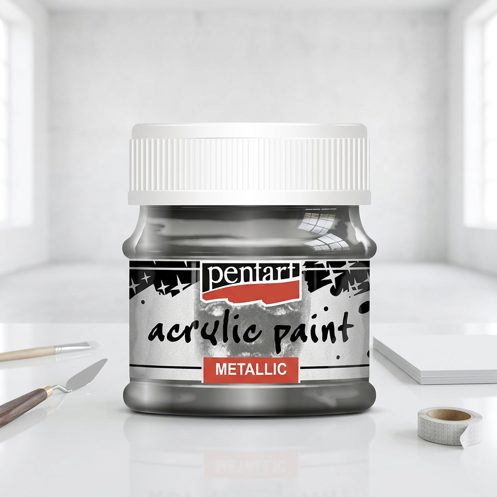 Akrylová barva metalická PENTART 50 ml GRAFITOVÁ