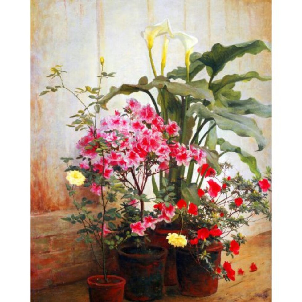 Vyšívání křížkové sada - Ochran Lambdin - Skleník 32 x 40 cm