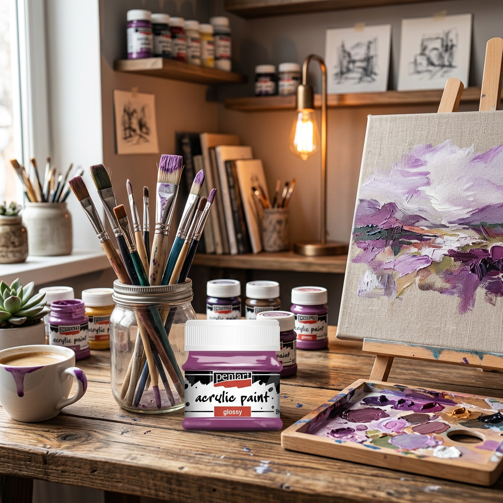 Akrylová barva lesklá PENTART 50 ml TMAVÁ PURPUROVÁ