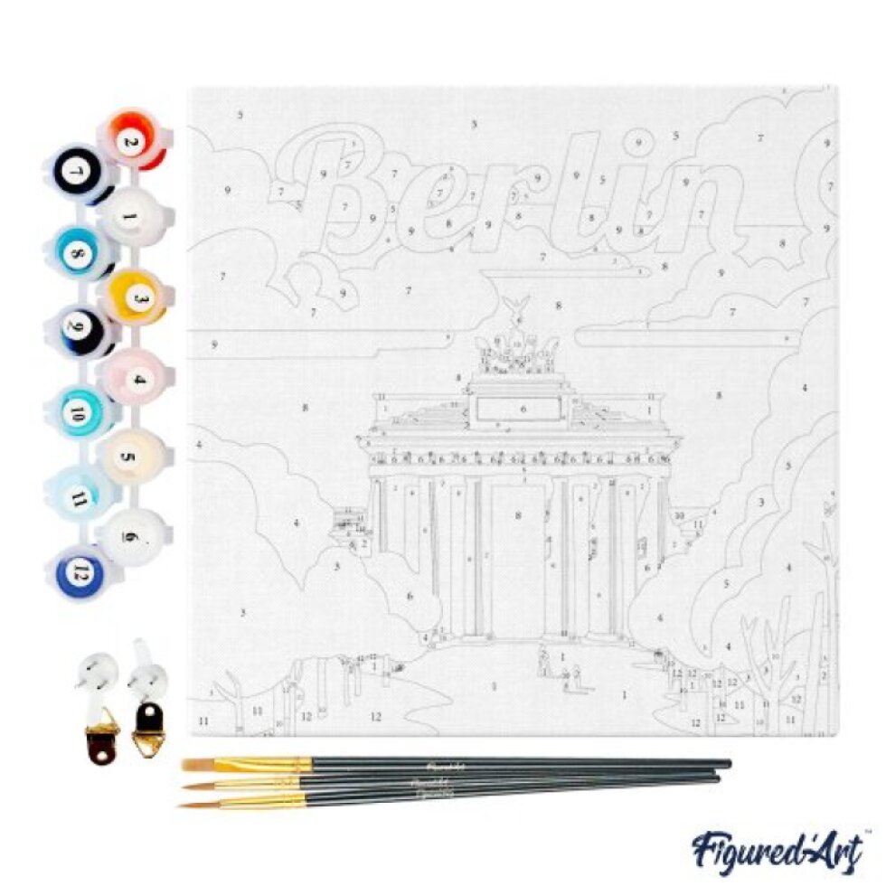 Mini malování podle čísel - Travel Poster BERLÍN 20 x 20 cm na rámu