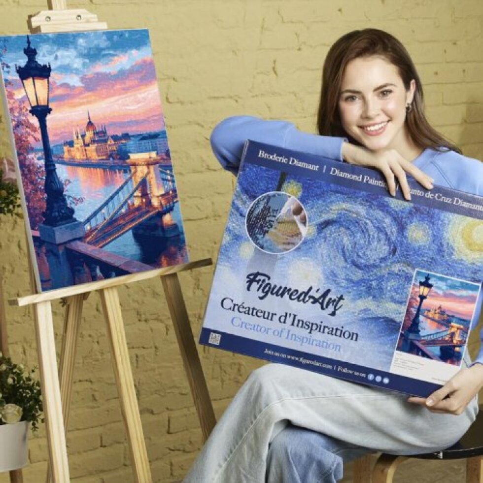 Diamantové malování - BUDAPEŠŤ ZA SOUMRAKU 40 x 50 cm na rámu