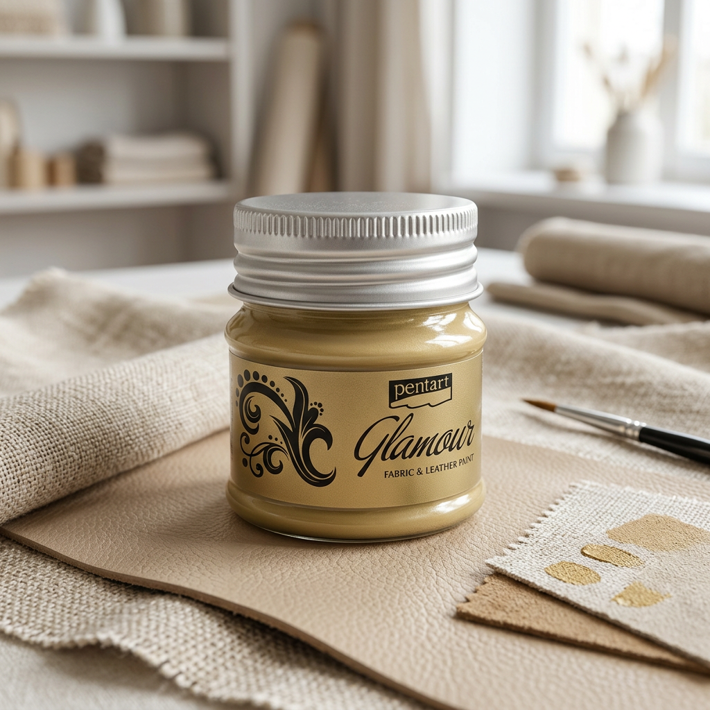 Barva na textil a kůži zářivá PENTART 50 ml ŠAMPAŇSKÁ
