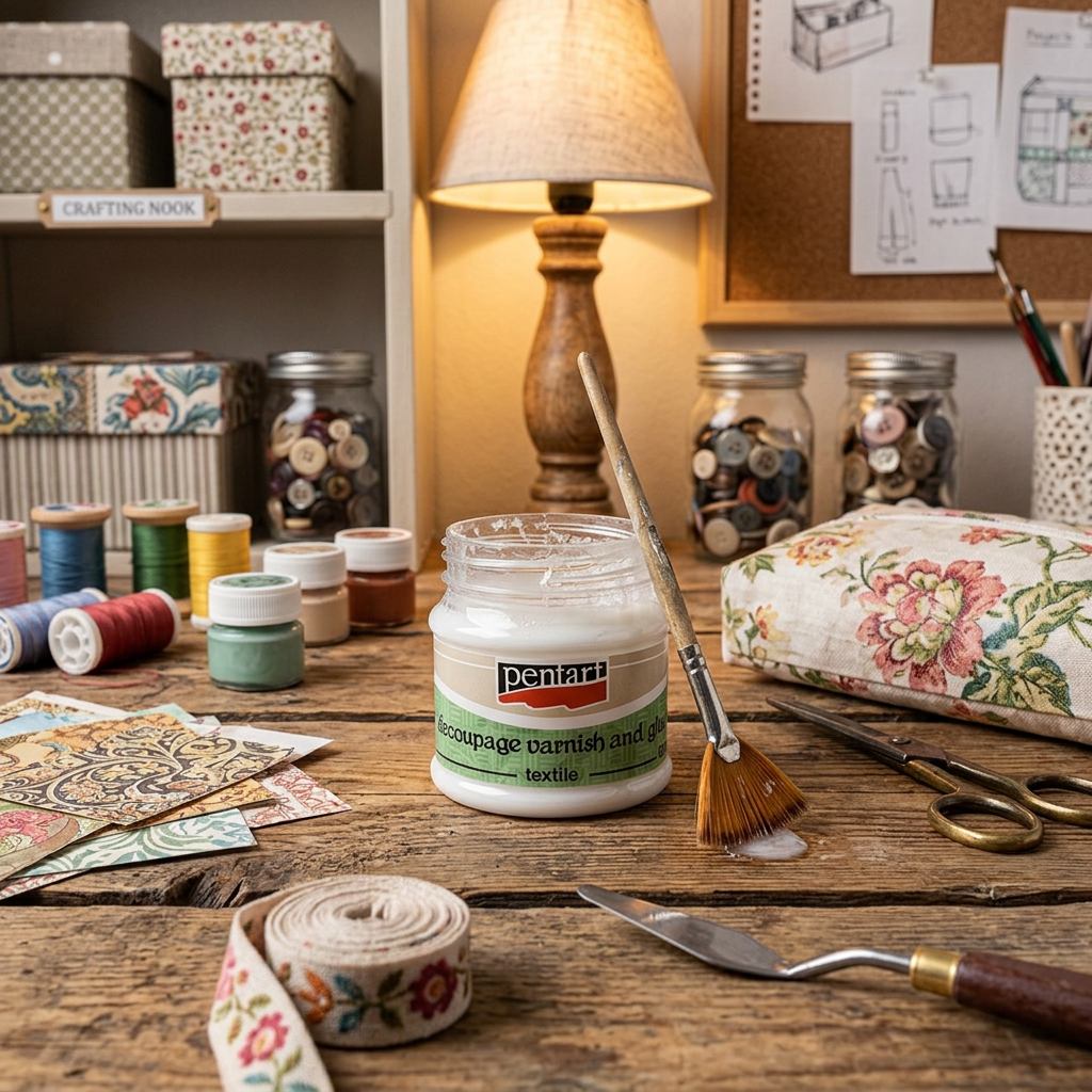 Lepidlo a lak Decoupage na textil PENTART 50 ml