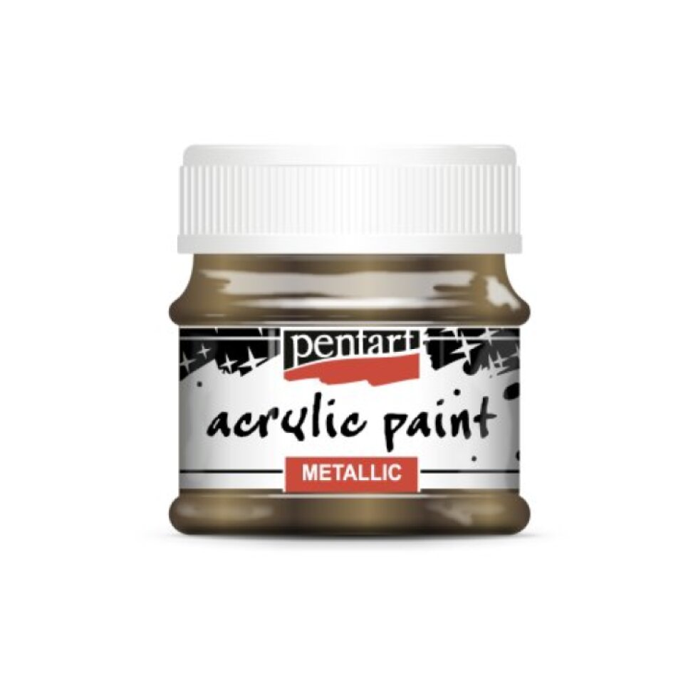 Akrylová barva metalická PENTART 50 ml TŘPYTIVÁ ZLATÁ