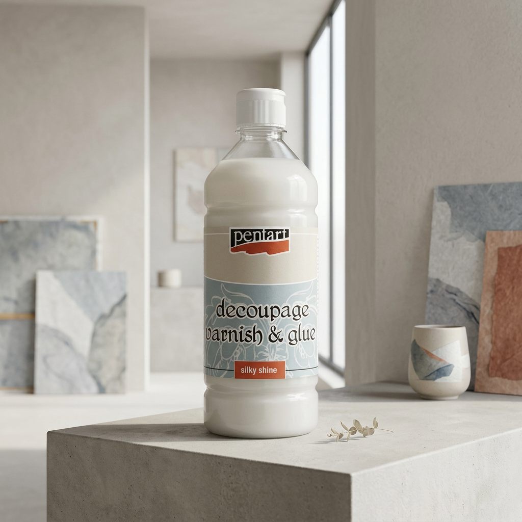 Lepidlo a lak na decoupage hedvábný lesk PENTART 1000 ml