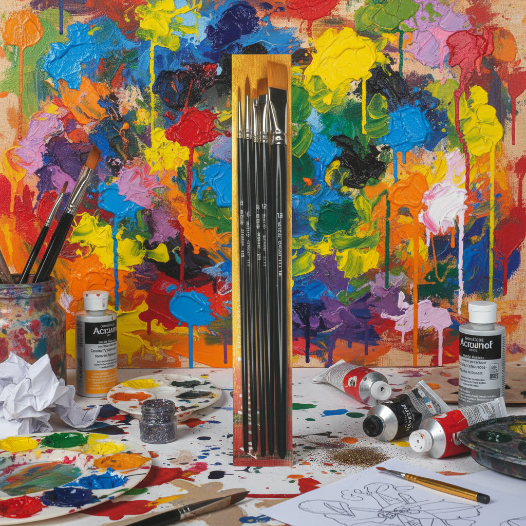 Sada štětců ELCO PINSEL - syntetický vlas - ploché a kulaté - 5 ks