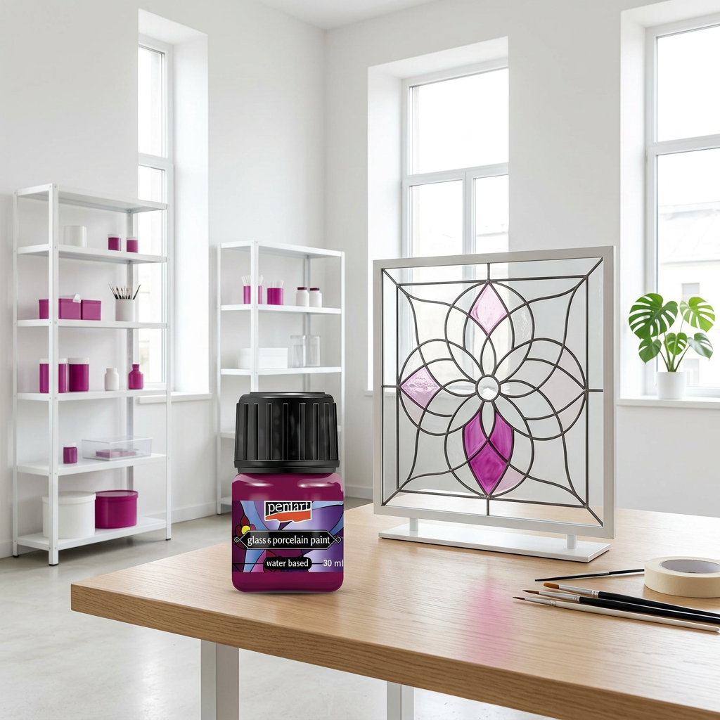 Barva na sklo a porcelán PENTART 30 ml MAGENTA