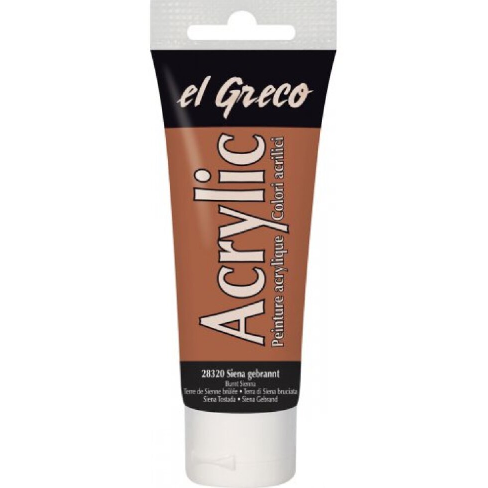 Akrylová barva EL GRECO 75 ml BRUNT SIENNA