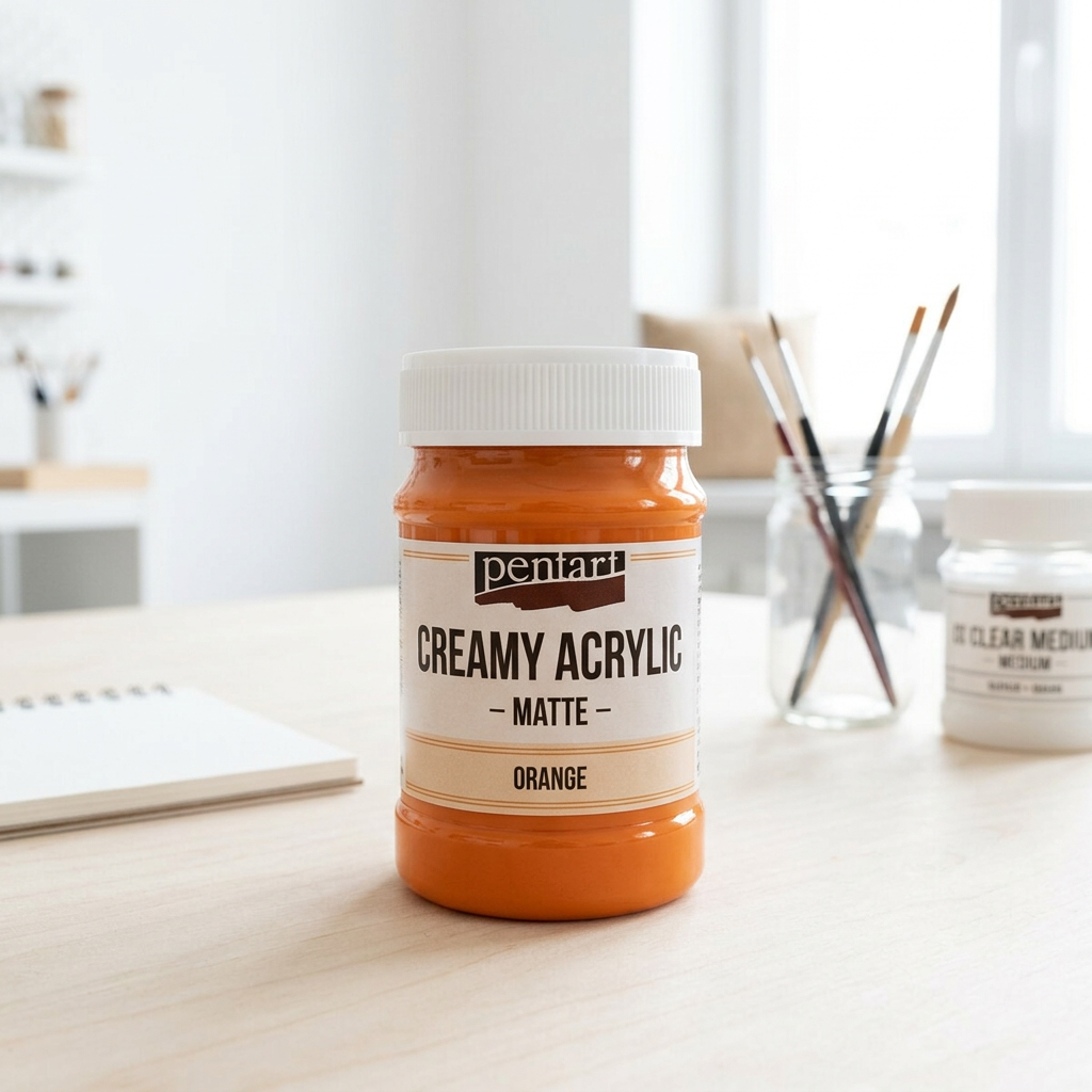 Krémová akrylová barva matná PENTART 60 ml ORANŽOVÁ