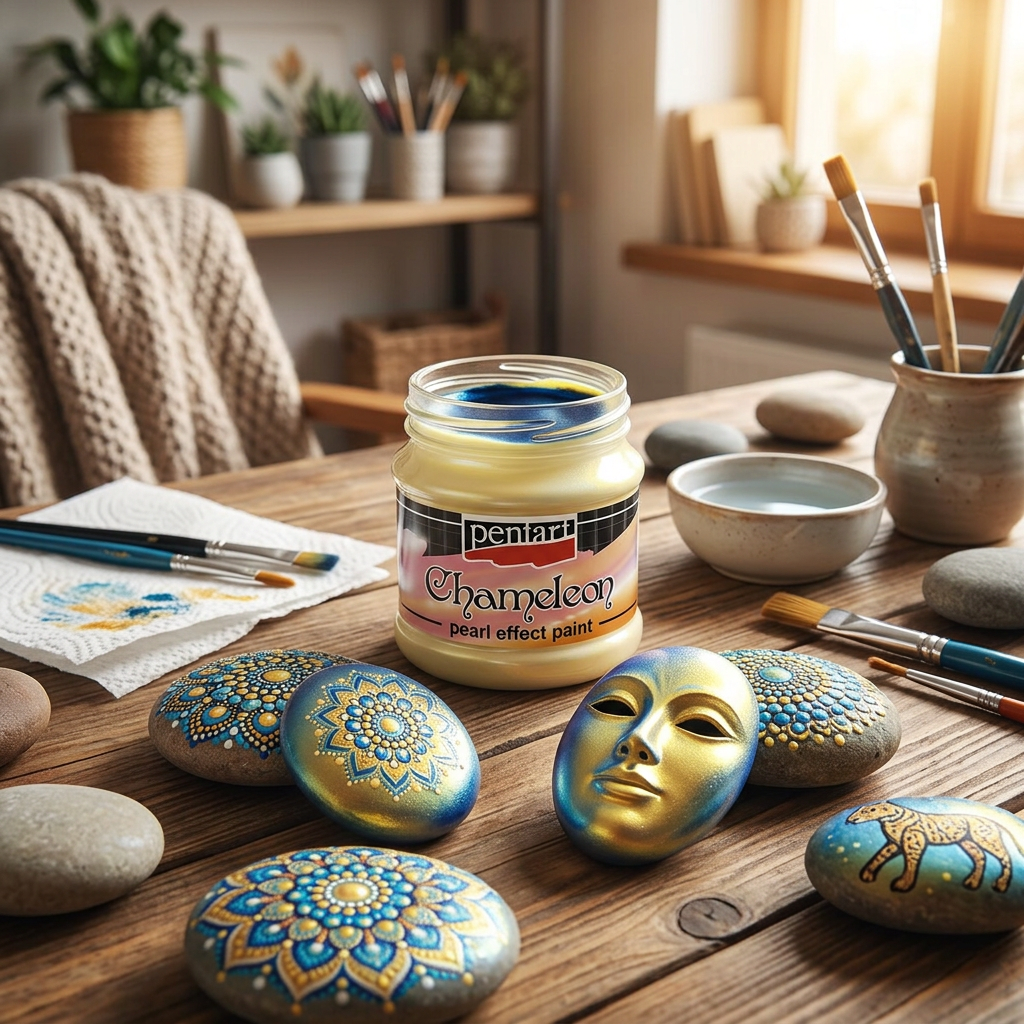 Chameleon perleťová akrylová barva PENTART 50 ml ŽLUTÁ-MODRÁ