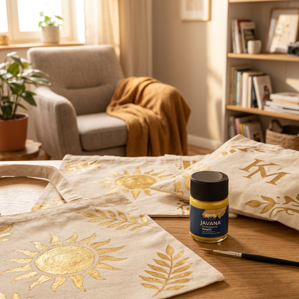 Barva na textil metalická JAVANA 50 ml ZLATÁ
