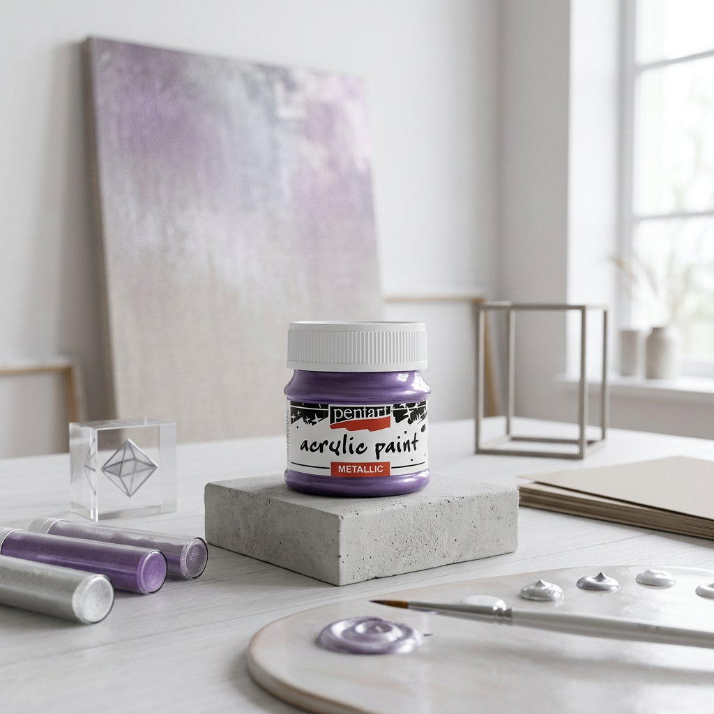 Akrylová barva metalická PENTART 50 ml STŘÍBRNÁ PURPUR