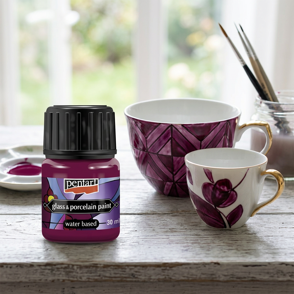 Barva na sklo a porcelán PENTART 30 ml MAGENTA