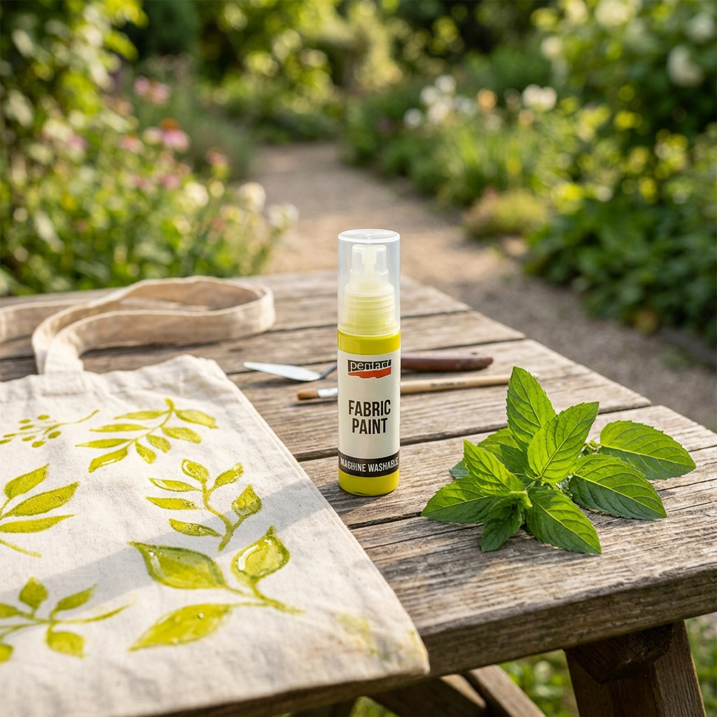 Barva na světlý a tmavý textil PENTART 20 ml JABLEČNÁ ZELENÁ