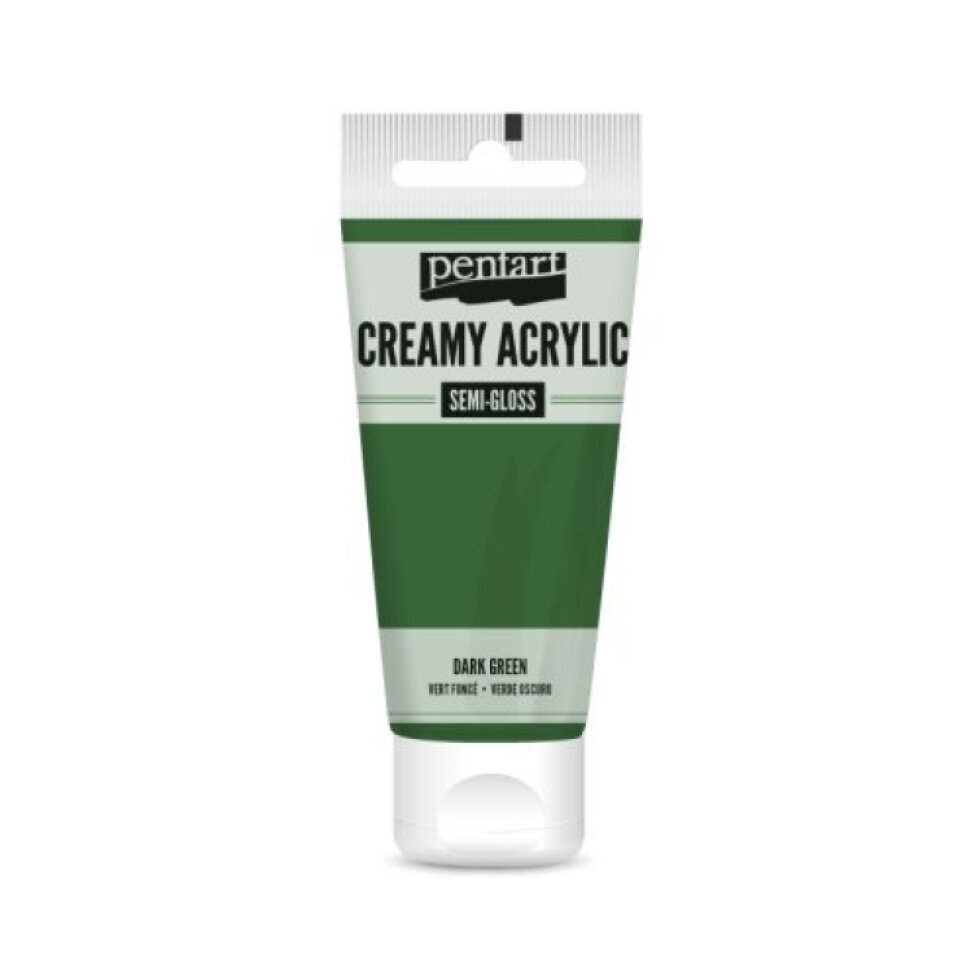 Krémová akrylová barva pololesklá PENTART 60 ml TMAVÁ ZELENÁ