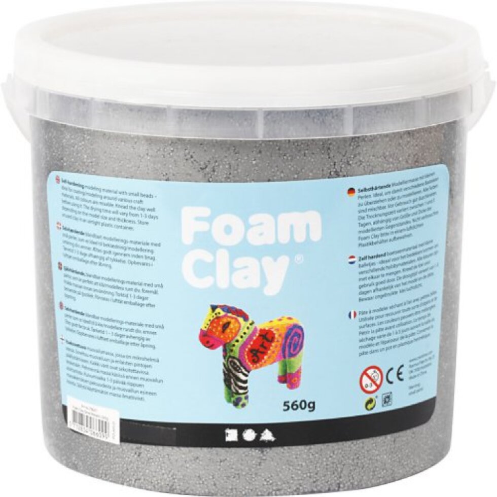 Samotvrdnoucí modelovací pěnová kuličková hmota Foam Clay STŘÍBRNÁ 560g