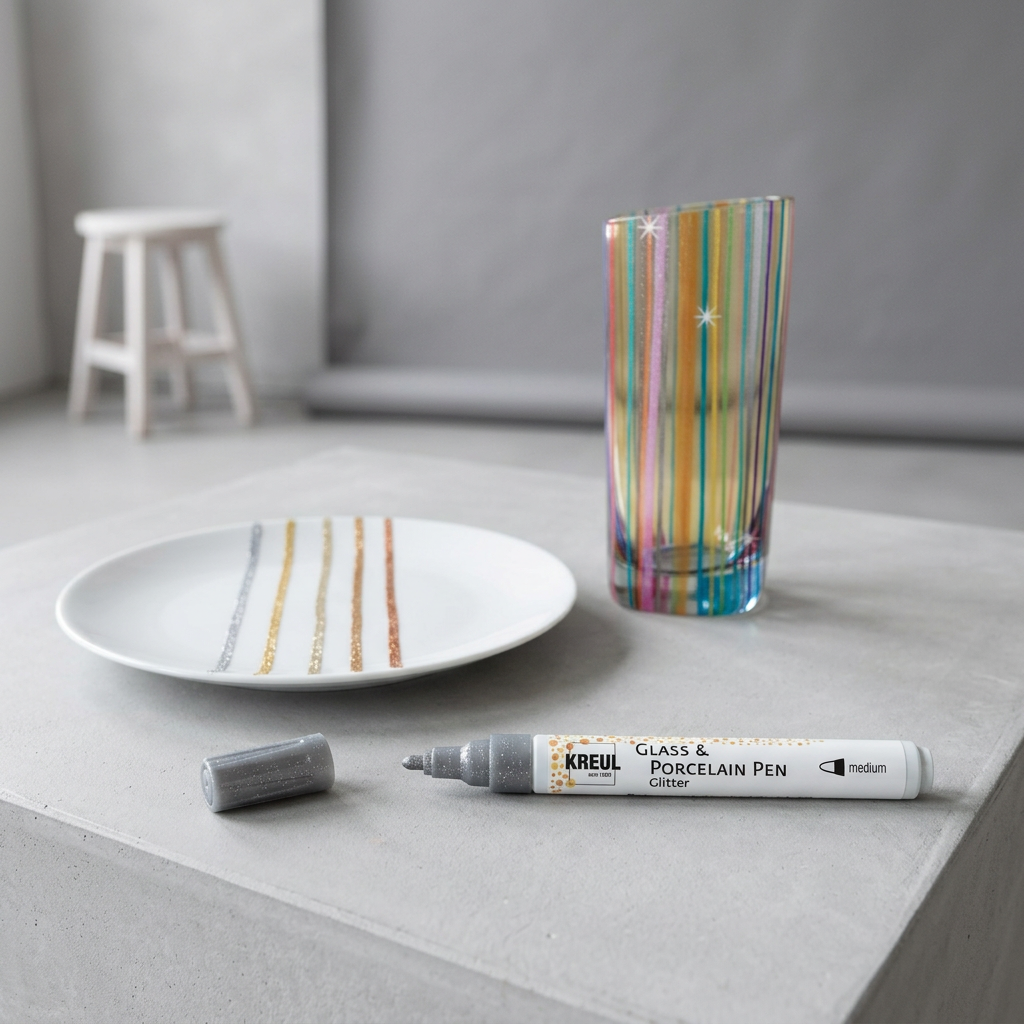 Fix na porcelán a sklo KREUL GLITTER ANTRACITOVÁ