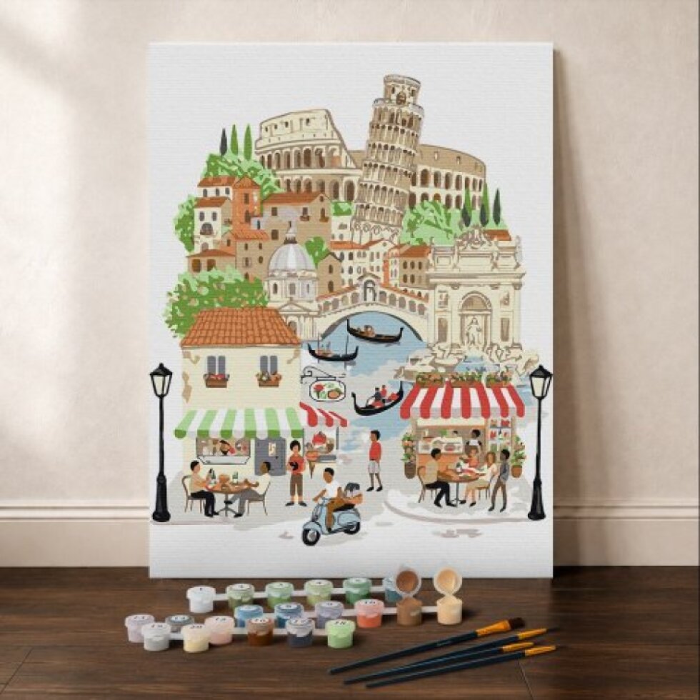 Malování podle čísel - ITALSKÁ DOLCE VITA 24.5 x 32.5 cm