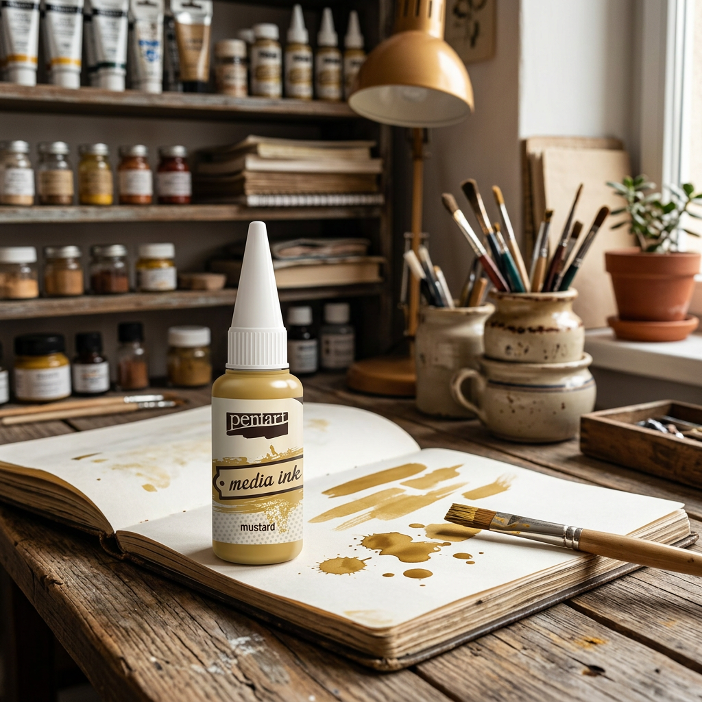 Alkoholový inkoust MEDIA INK PENTART 20 ml HOŘČICE