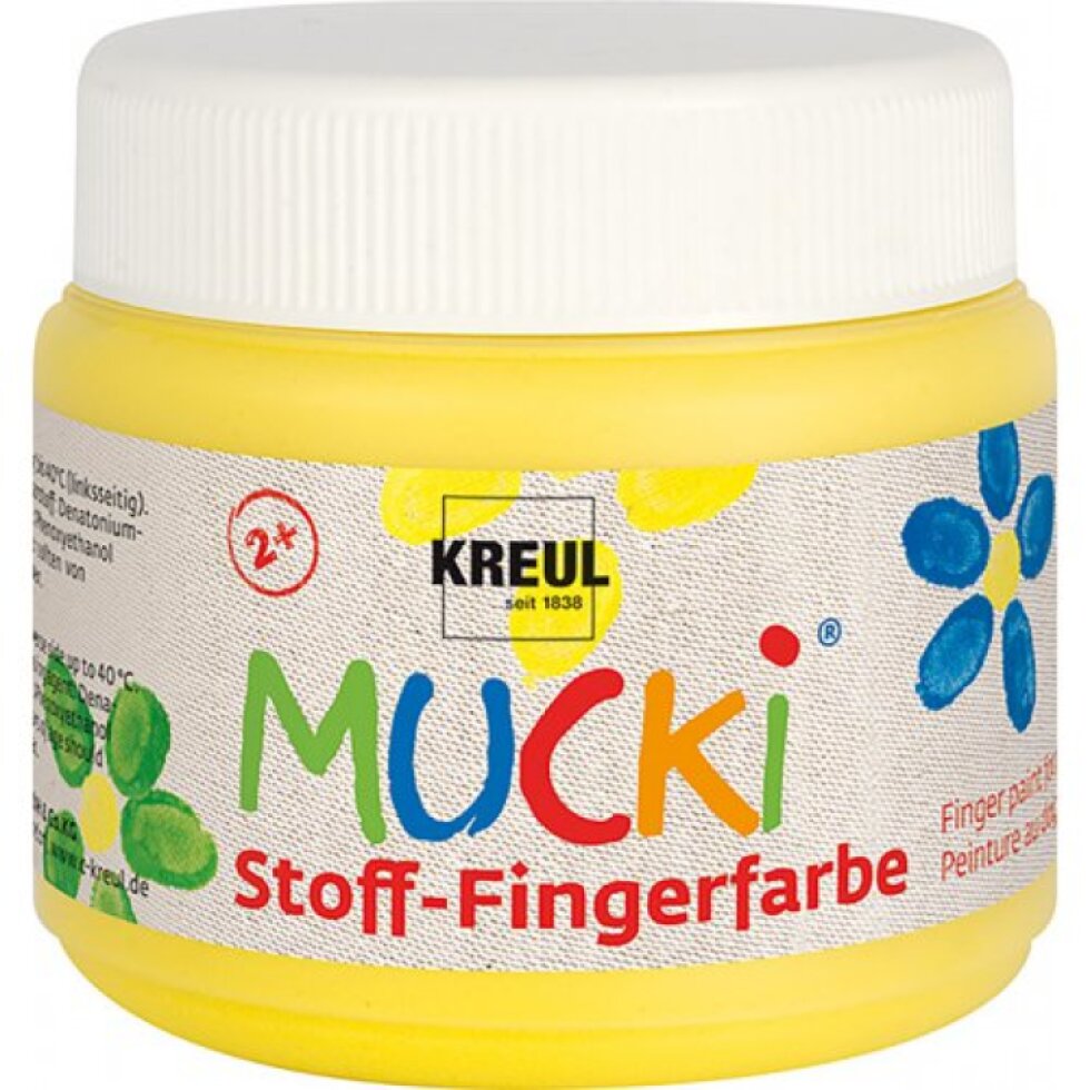 Prstová barva na textil MUCKI 150 ml ŽLUTÁ
