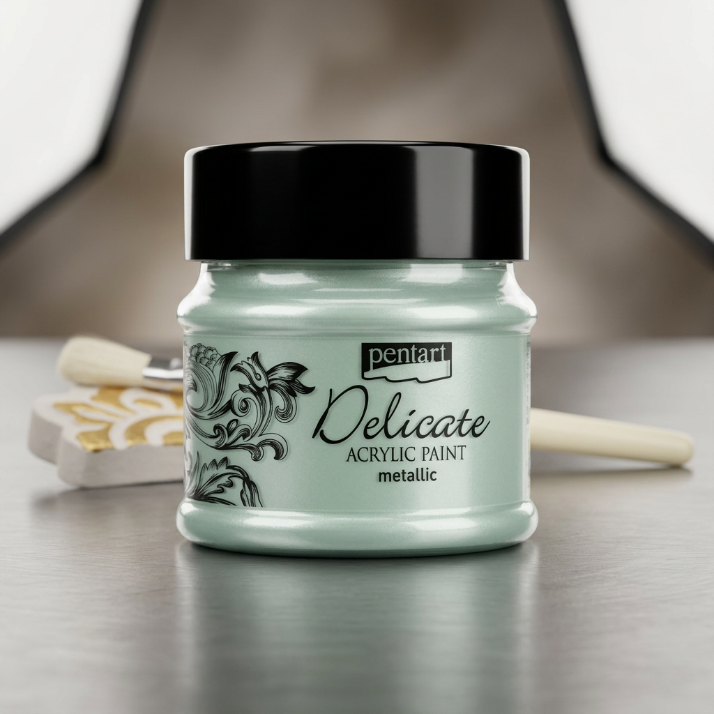 Akrylová barva delikátní metalická PENTART 50 ml ZELENOSTŘÍBRNÁ