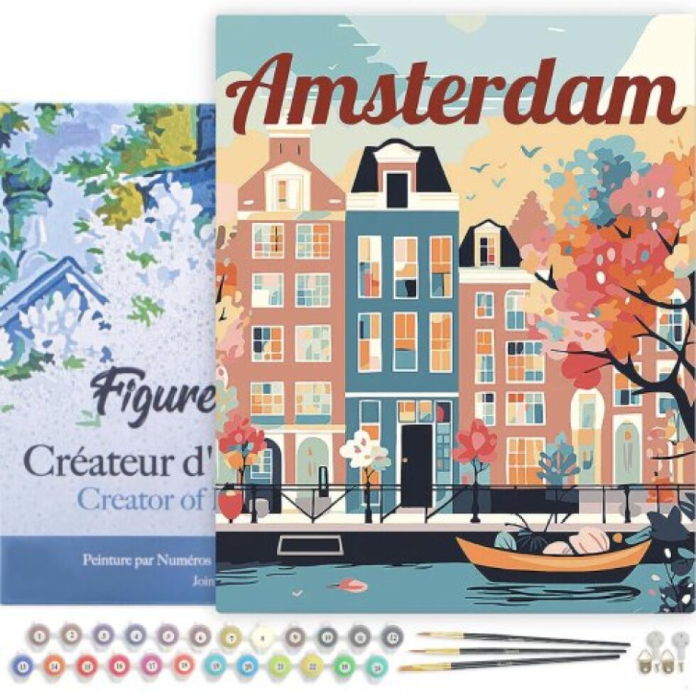Malování podle čísel - VINTAGE AMSTERDAM na rámu 40 x 50 cm