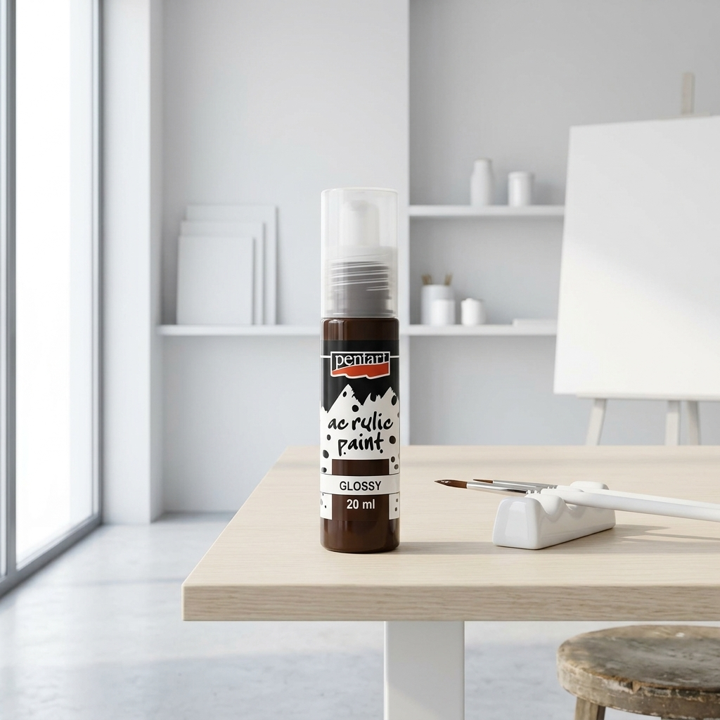 Akrylová barva lesklá PENTART 20 ml TMAVÁ HNĚDÁ