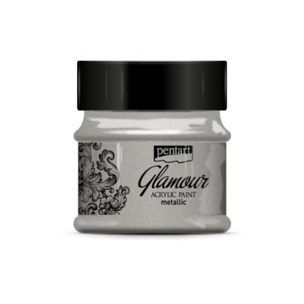 Akrylová barva metalická zářivá PENTART 50 ml PLATINOVÁ