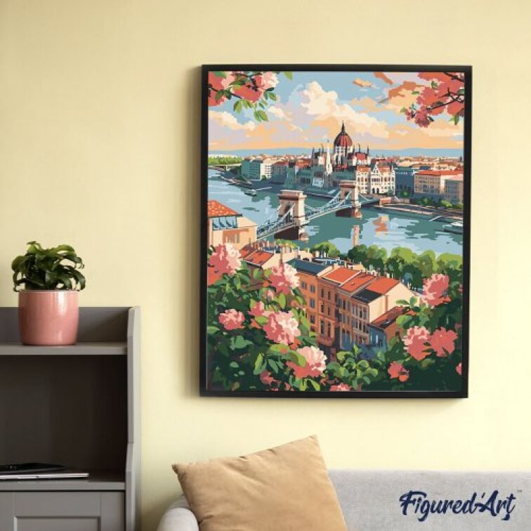 Malování podle čísel - BUDAPEŠŤ V LÉTĚ bez rámu 40 x 50 cm