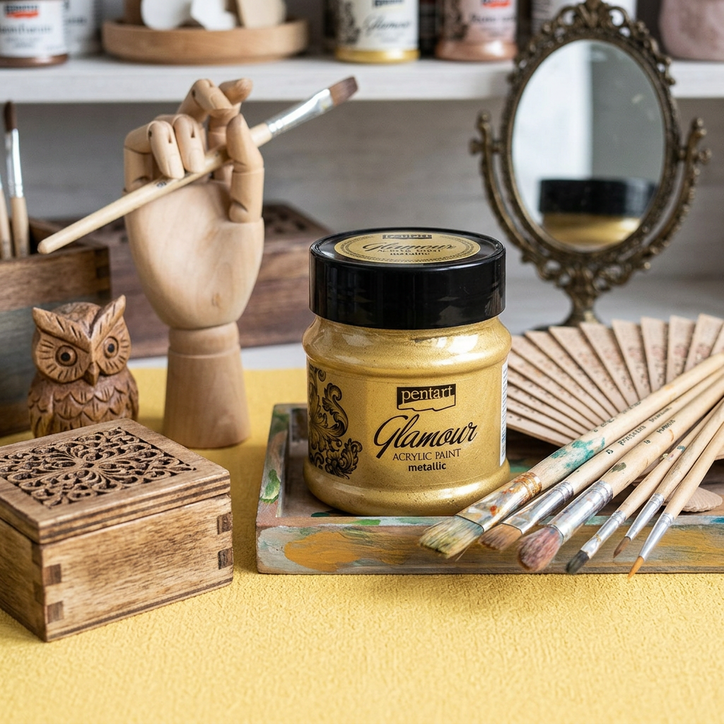 Akrylová barva metalická zářivá PENTART 50 ml ZLATÁ